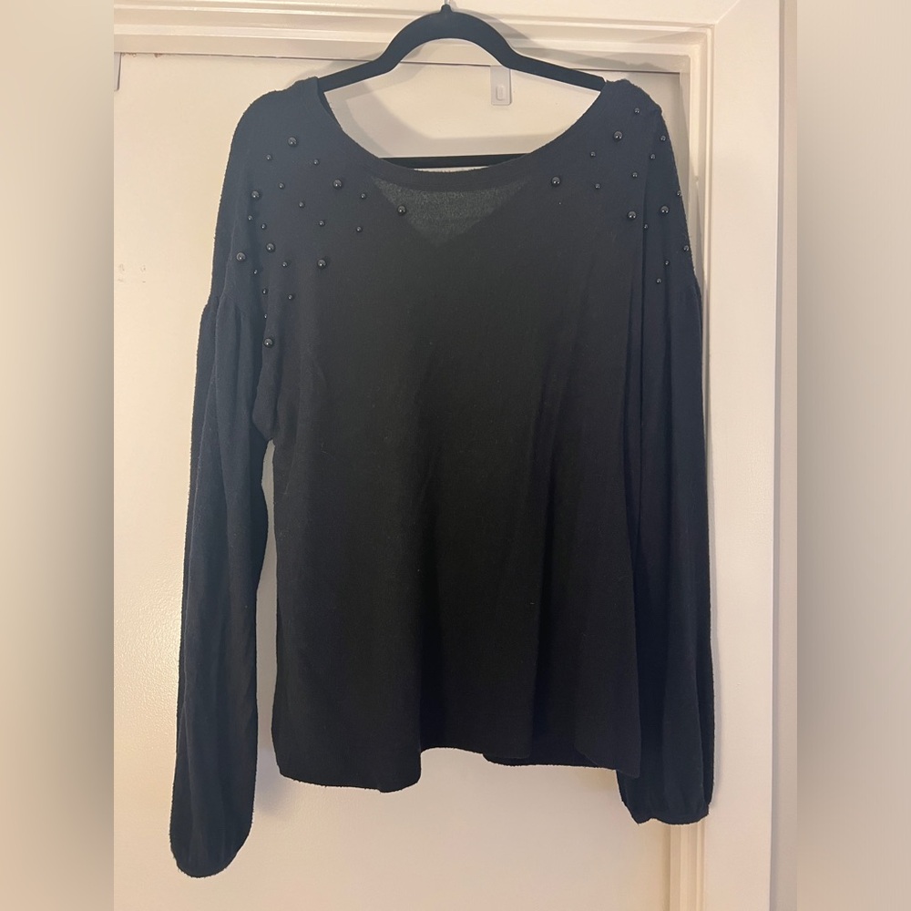 Black Sweater with beads Size M Bodeau